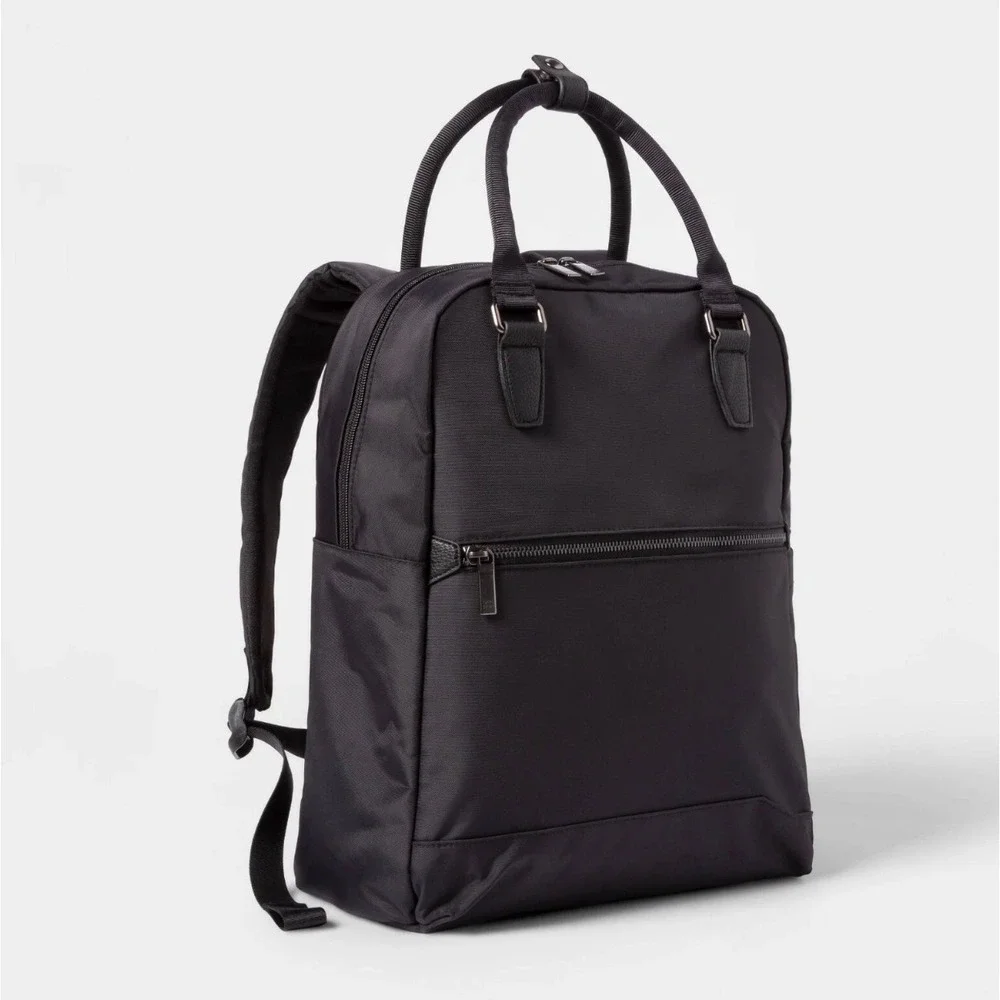 Open Story Commuter Backpack‎ Black Padded Laptop Pocket School Work Travel
